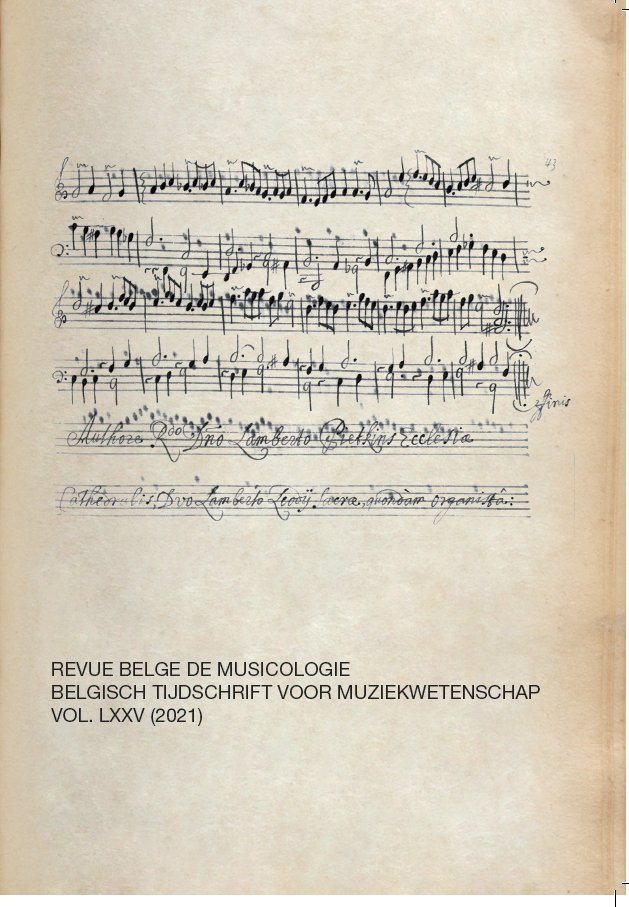 Revue belge de Musicologie vol. 75 (2021)}