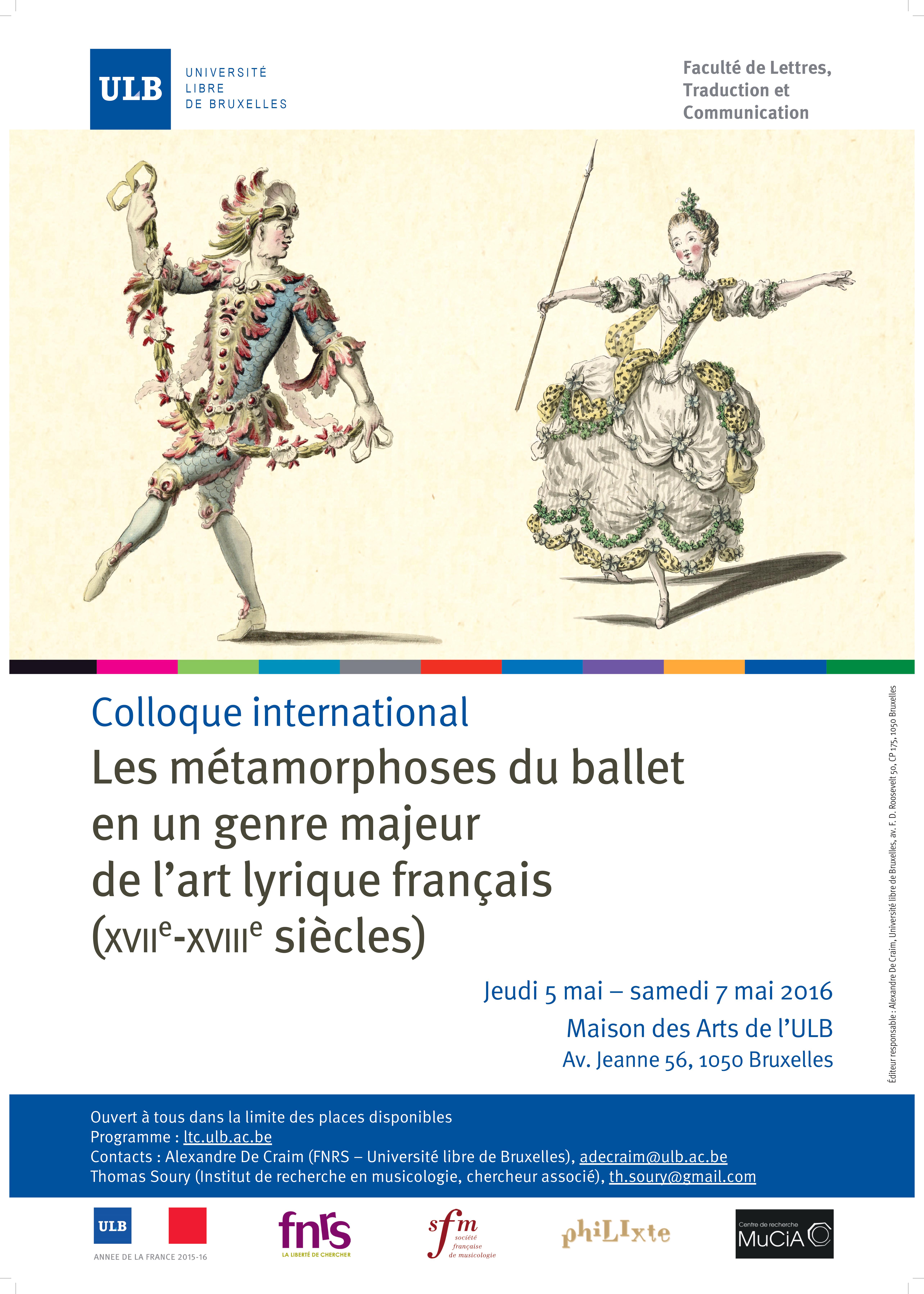 2016 - Les métamorphoses du ballet en un genre majeur de l'art lyrique français (XVIIe-XVIIIe siècles)