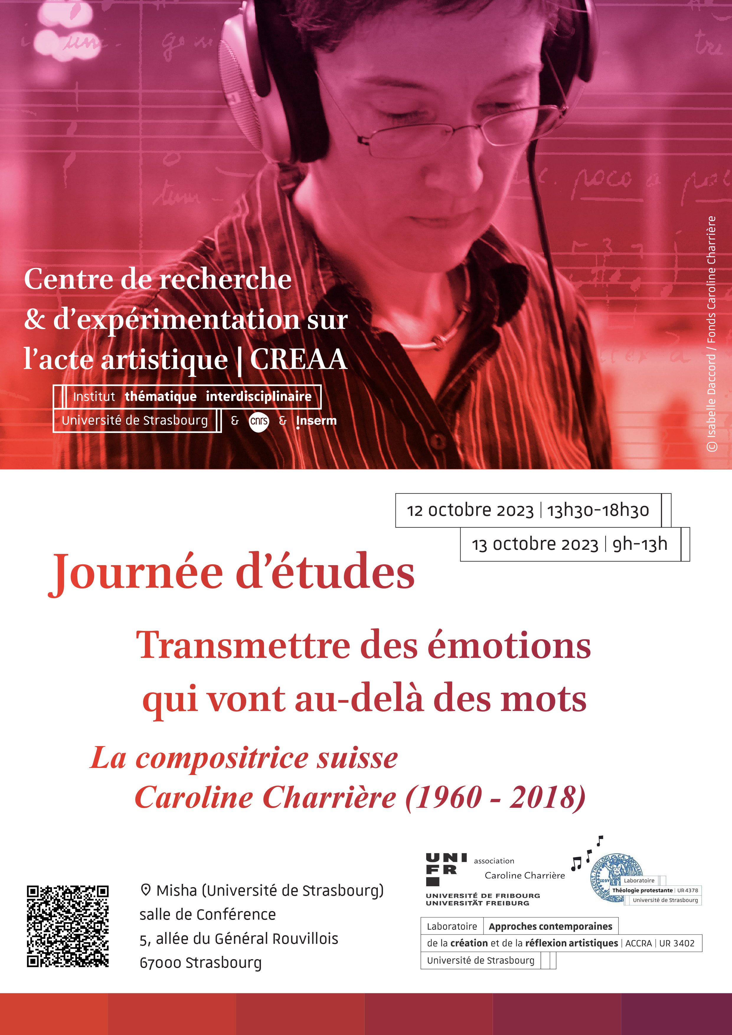 Journée d'étude : Caroline Charrière, 12-13 octobre à Strasbourg