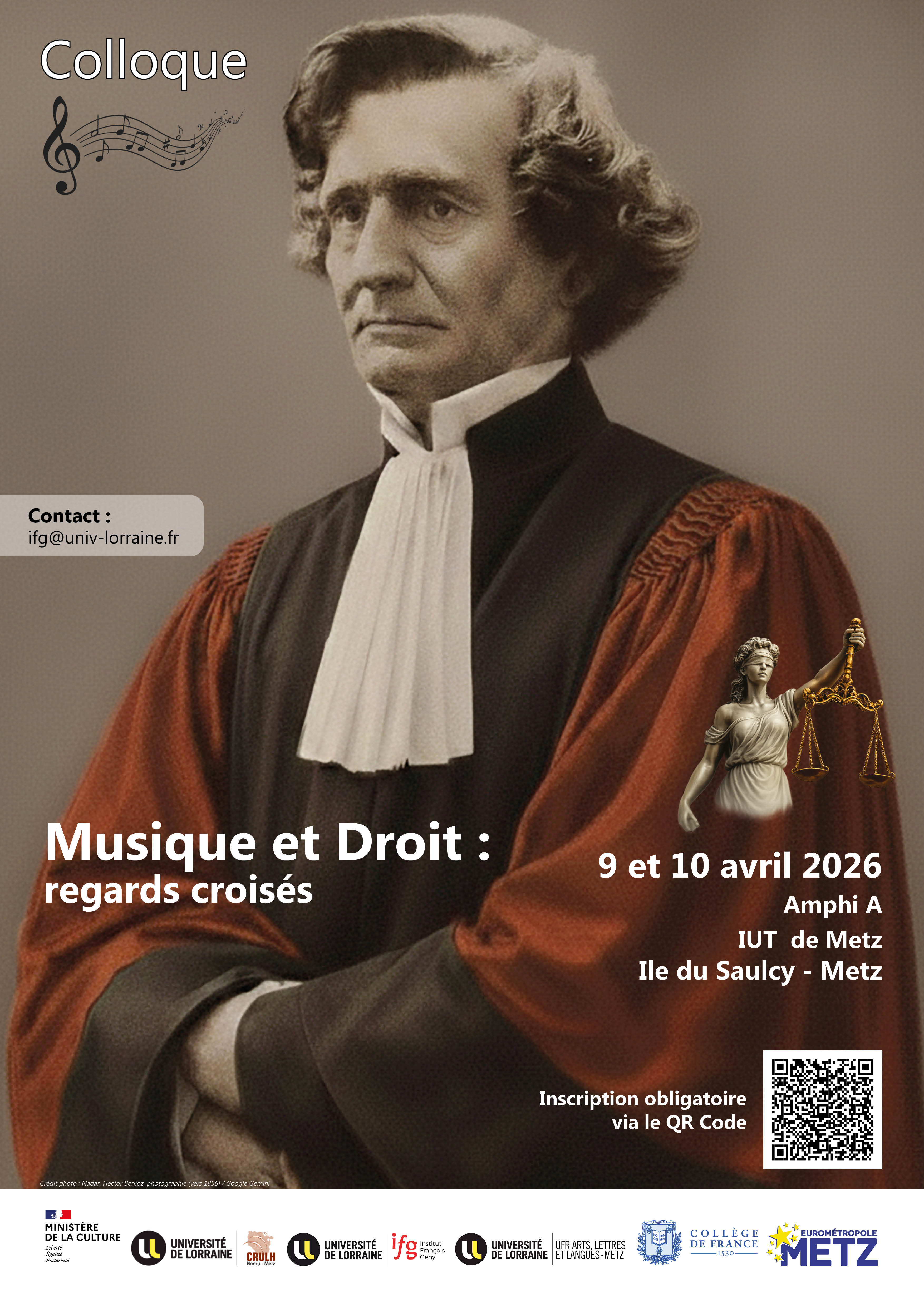 Colloque "Musique et droit : regards croisés" 9-10 avril 2026 à Metz (programme)