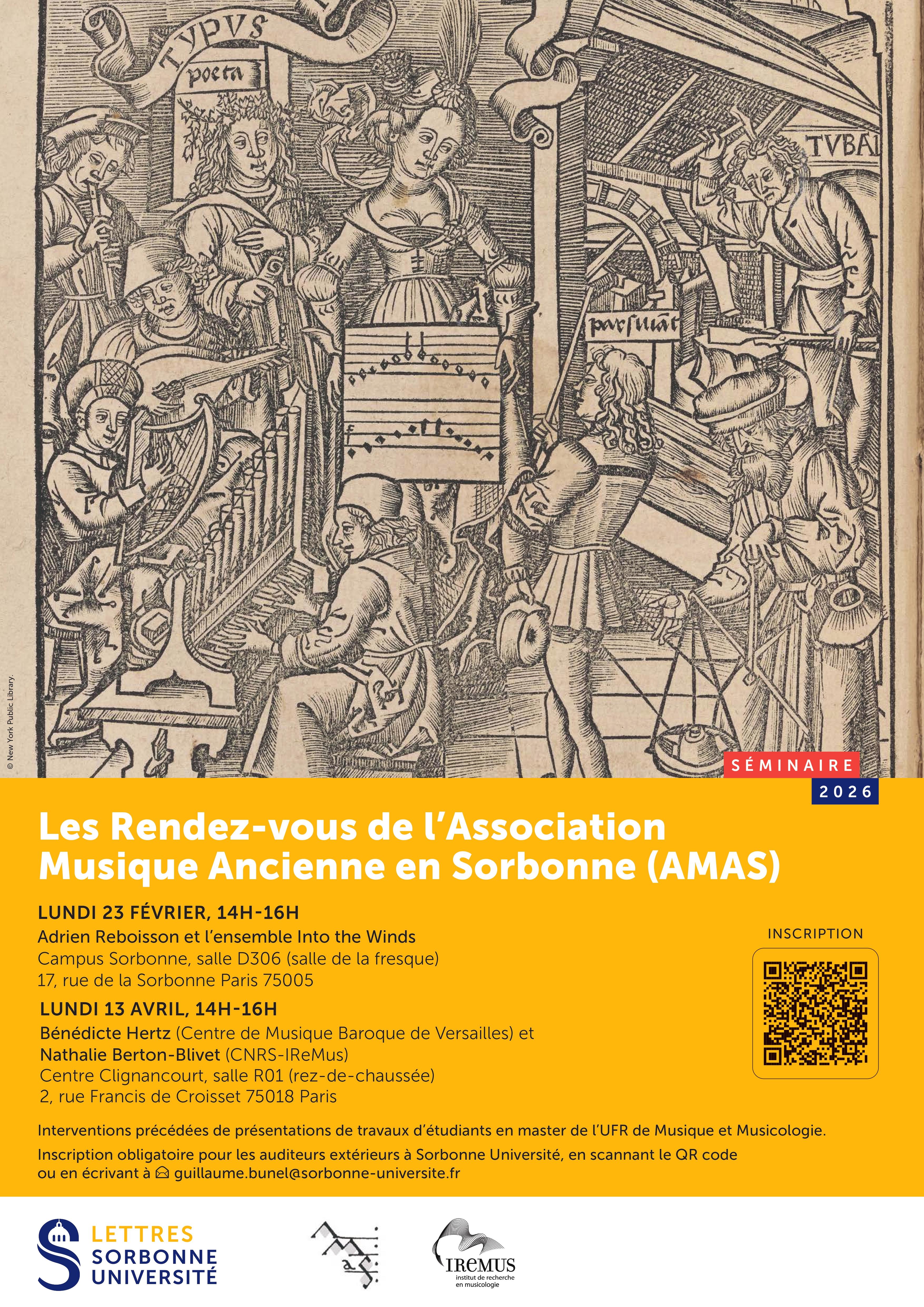 Rendez-vous de l'Association Musique Ancienne en Sorbonne (AMAS)