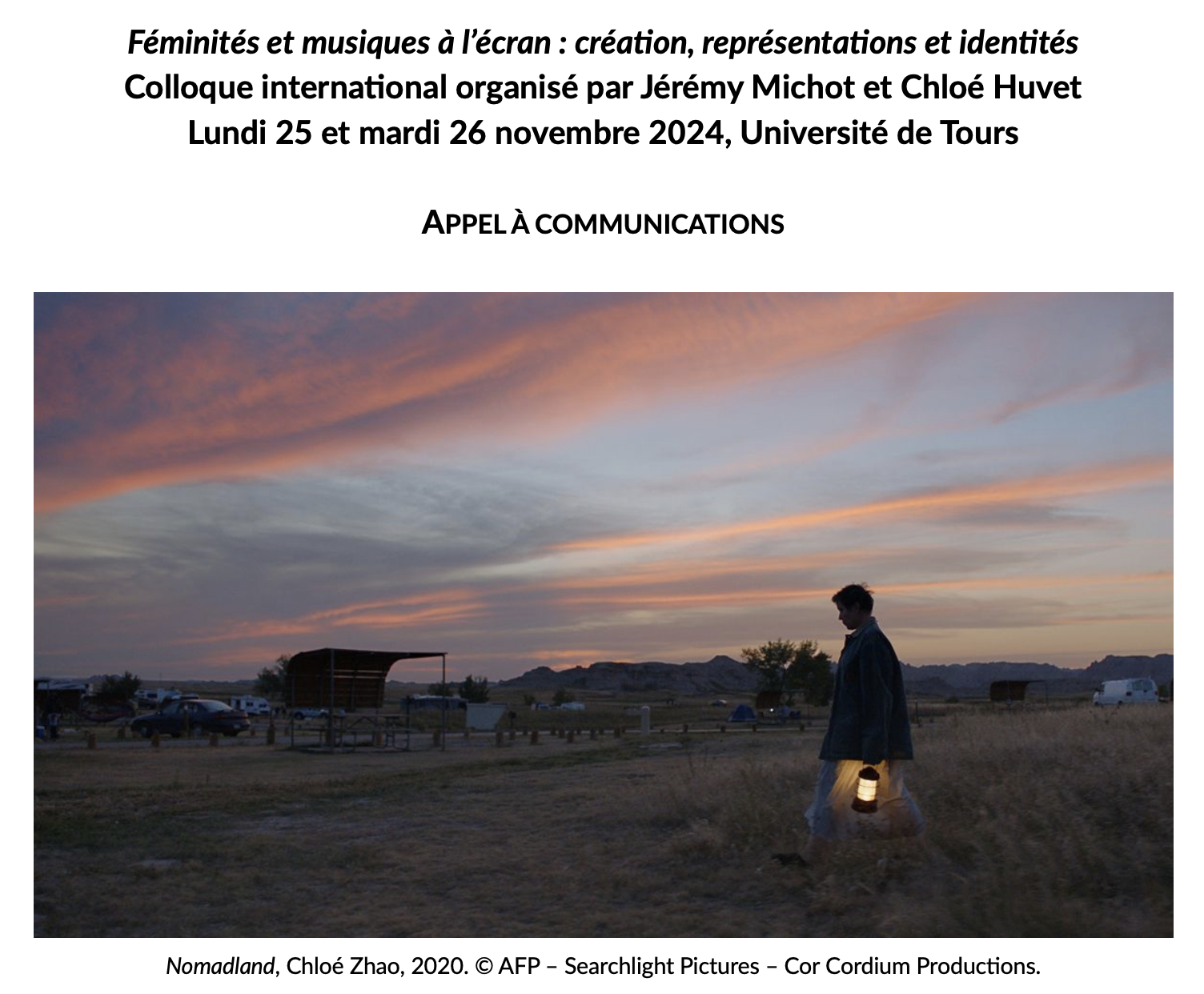 Appel Colloque international Féminités et musiques à l’écran : création, représentations et identités